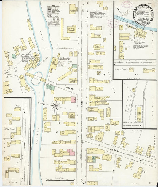 Sanborn Fire Insurance Map from Johnson, Lamoille County, Vermont (1897), Sheet #0001 - Historic Sanborn Fire Insurance Map Print, vintage old map wall art, antique decor, genealogy gift, Vermont Vermont map