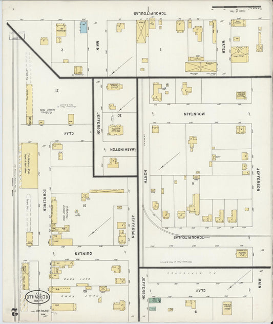 Sanborn Fire Insurance Map from Kerrville, Kerr County, Texas (1898), Sheet #0002 - Historic Sanborn Fire Insurance Map Print, vintage old map wall art, antique decor, genealogy gift, Texas Texas map