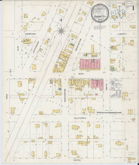 Sanborn Fire Insurance Map from Prairie City, Mcdonough County, Illinois (1898), Sheet #0001 - Complete Map Set gallery image, historic Sanborn map, vintage wall art, Illinois Illinois