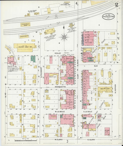 Sanborn Fire Insurance Map from Princeton, Bureau County, Illinois (1906), Sheet #0002 - Complete Map Set gallery image, historic Sanborn map, vintage wall art, Illinois Illinois