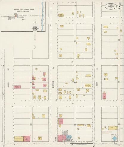 Sanborn Fire Insurance Map from Hardin, Big Horn County, Montana (1920), Sheet #0007 - Complete Map Set gallery image, historic Sanborn map, vintage wall art, Montana Montana