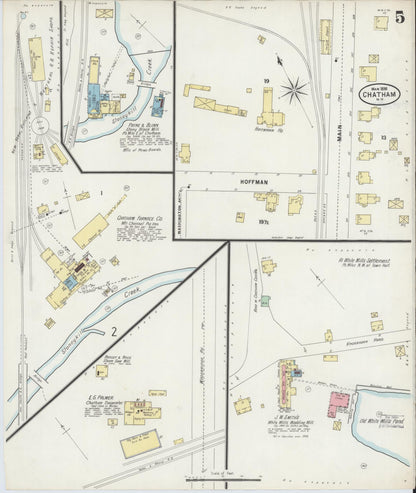 Sanborn Fire Insurance Map from Chatham, Columbia County, New York (1898), Sheet #0005 - Complete Map Set gallery image, historic Sanborn map, vintage wall art, New York New York