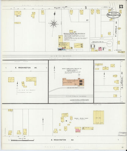 Sanborn Fire Insurance Map from Washington, Warren County, New Jersey (1909), Sheet #0013 - Complete Map Set gallery image, historic Sanborn map, vintage wall art, Washington Washington