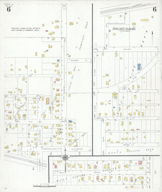 Sanborn Fire Insurance Map from Eureka, Woodford County, Illinois (1941), Sheet #0006 - Historic Sanborn Fire Insurance Map Print, vintage old map wall art, antique decor, genealogy gift, Illinois Illinois map