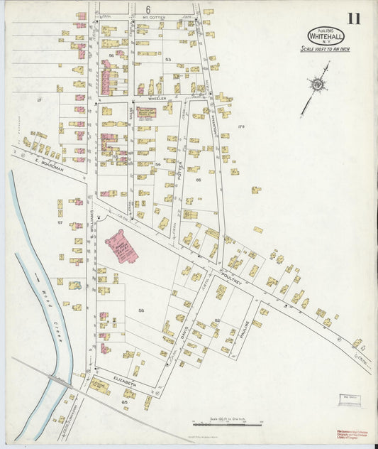Sanborn Fire Insurance Map from Whitehall, Washington County, New York (1916), Sheet #0011 - Historic Sanborn Fire Insurance Map Print, vintage old map wall art, antique decor, genealogy gift, New York New York map