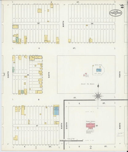 Sanborn Fire Insurance Map from Pond Creek, Grant County, Oklahoma (1898), Sheet #0002 - Complete Map Set gallery image, historic Sanborn map, vintage wall art, Oklahoma Oklahoma