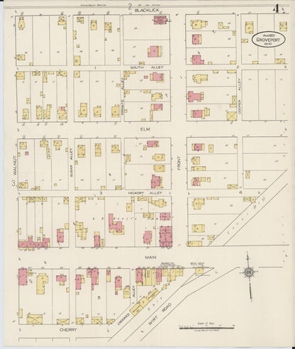 Sanborn Fire Insurance Map from Groveport, Franklin County, Ohio (1922), Sheet #0004 - Historic Sanborn Fire Insurance Map Print, vintage old map wall art, antique decor, genealogy gift, Ohio Ohio map