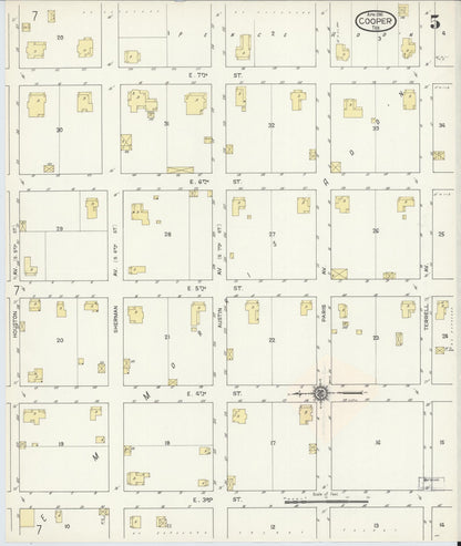 Sanborn Fire Insurance Map from Cooper, Delta County, Texas (1914), Sheet #0005 - Complete Map Set gallery image, historic Sanborn map, vintage wall art, Texas Texas