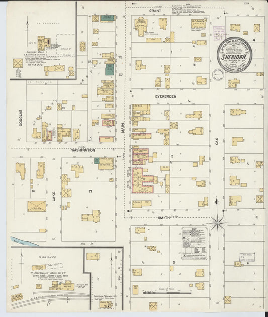 Sanborn Fire Insurance Map from Sheridan, Montcalm County, Michigan (1902), Sheet #0001 - Historic Sanborn Fire Insurance Map Print, vintage old map wall art, antique decor, genealogy gift, Michigan Michigan map