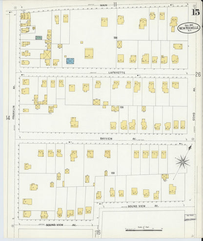 Sanborn Fire Insurance Map from New Rochelle, Westchester County, New York (1903), Sheet #0015 - Complete Map Set gallery image, historic Sanborn map, vintage wall art, New York New York