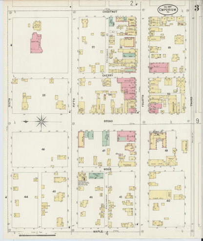 Sanborn Fire Insurance Map from Emporium, Cameron County, Pennsylvania (1897), Sheet #0003 - Complete Map Set gallery image, historic Sanborn map, vintage wall art, Pennsylvania Pennsylvania