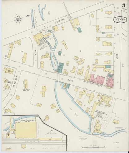 Sanborn Fire Insurance Map from Perry, Wyoming County, New York (1894), Sheet #0003 - Complete Map Set gallery image, historic Sanborn map, vintage wall art, Perry Wyoming
