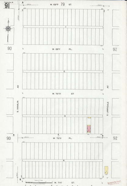 Sanborn Fire Insurance Map from Chicago, Cook County, Illinois (1920), Sheet #0091 - Historic Sanborn Fire Insurance Map Print, vintage old map wall art, antique decor, genealogy gift, Illinois Illinois map