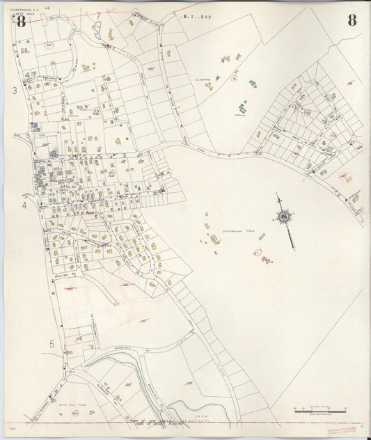 Sanborn Fire Insurance Map from Chappaqua, Westchester County, New York (1947), Sheet #0008 - Historic Sanborn Fire Insurance Map Print, vintage old map wall art, antique decor, genealogy gift, New York New York map
