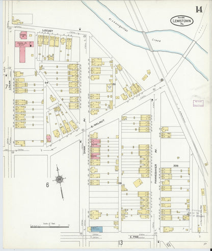 Sanborn Fire Insurance Map from Lewistown, Mifflin County, Pennsylvania (1910), Sheet #0014 - Complete Map Set gallery image, historic Sanborn map, vintage wall art, Pennsylvania Pennsylvania