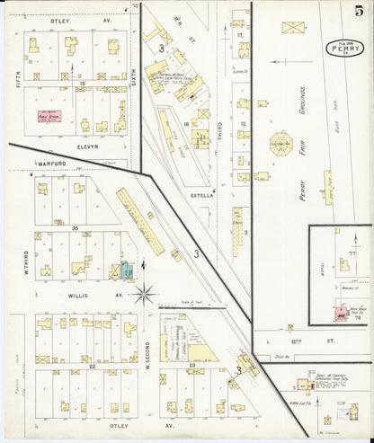 Sanborn Fire Insurance Map from Perry, Dallas County, Iowa (1896), Sheet #0005 - Historic Sanborn Fire Insurance Map Print