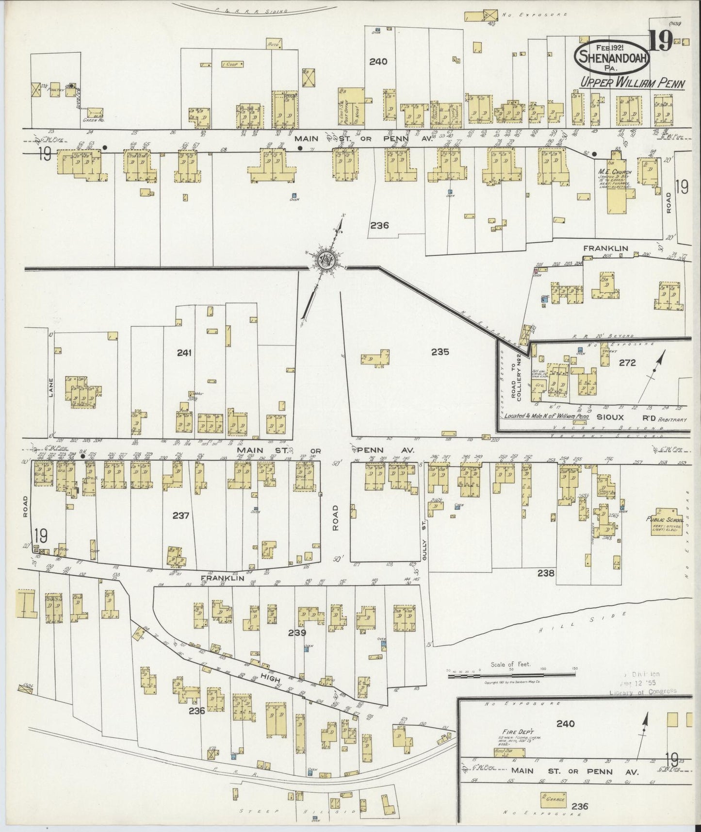 Sanborn Fire Insurance Map from Shenandoah, Schuylkill County, Pennsylvania (1921), Sheet #0019 - Complete Map Set gallery image, historic Sanborn map, vintage wall art, Pennsylvania Pennsylvania