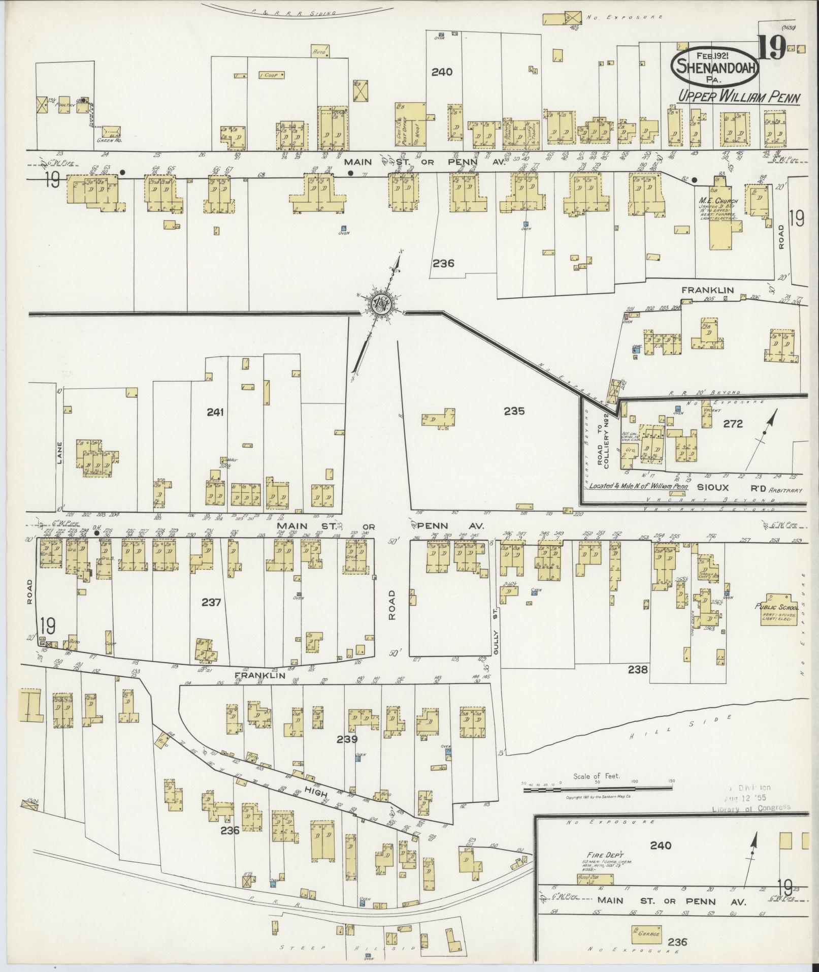 Sanborn Fire Insurance Map from Shenandoah, Schuylkill County, Pennsylvania (1921), Sheet #0019 - Complete Map Set gallery image, historic Sanborn map, vintage wall art, Pennsylvania Pennsylvania