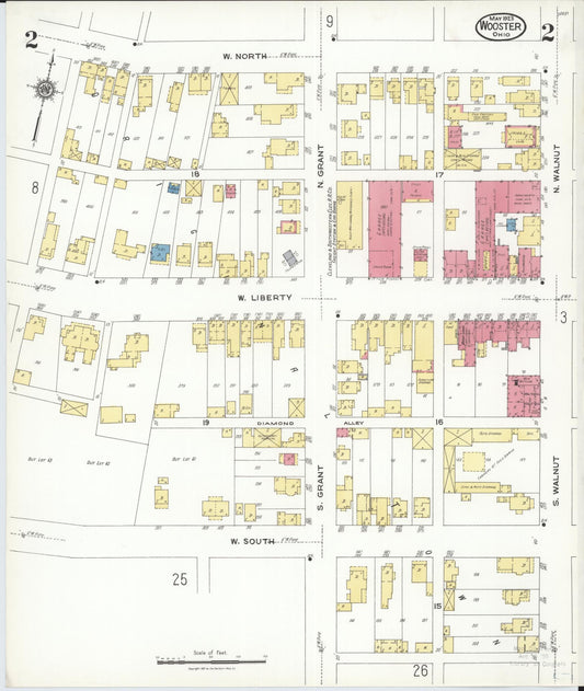 Sanborn Fire Insurance Map from Wooster, Wayne County, Ohio (1923), Sheet #0002 - Historic Sanborn Fire Insurance Map Print, vintage old map wall art, antique decor, genealogy gift, Ohio Ohio map
