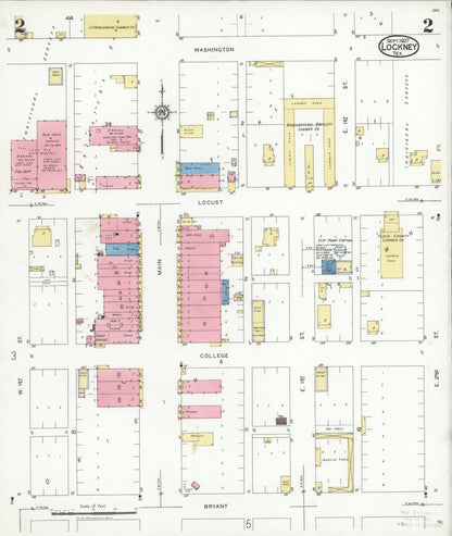 Sanborn Fire Insurance Map from Lockney, Floyd County, Texas (1927), Sheet #0002 - Historic Sanborn Fire Insurance Map Print, vintage old map wall art, antique decor, genealogy gift, Texas Texas map