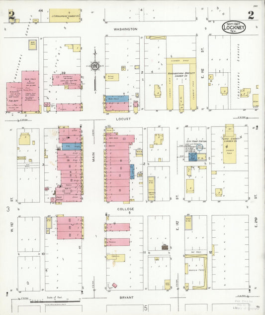 Sanborn Fire Insurance Map from Lockney, Floyd County, Texas (1927), Sheet #0002 - Historic Sanborn Fire Insurance Map Print, vintage old map wall art, antique decor, genealogy gift, Texas Texas map