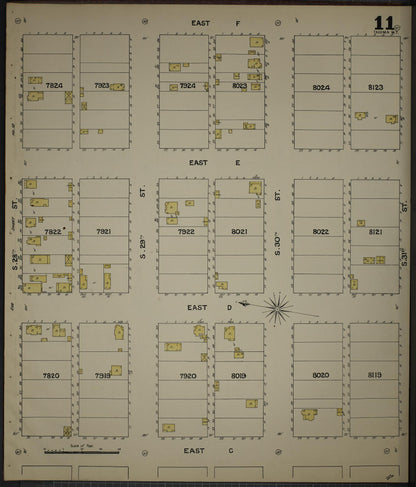 Sanborn Fire Insurance Map from Tacoma, Pierce County, Washington (1888), Sheet #0011 - Complete Map Set gallery image, historic Sanborn map, vintage wall art, Washington Washington