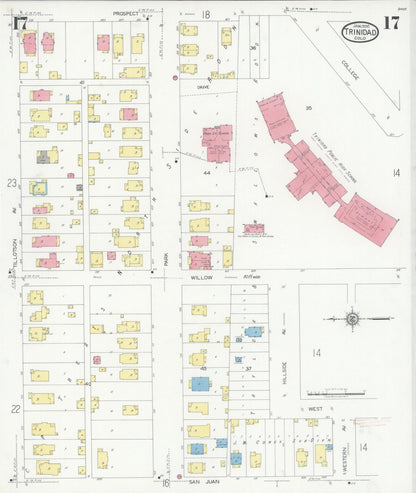 Sanborn Fire Insurance Map from Trinidad, Las Animas County, Colorado (1930), Sheet #0017 - Complete Map Set gallery image, historic Sanborn map, vintage wall art, Colorado Colorado