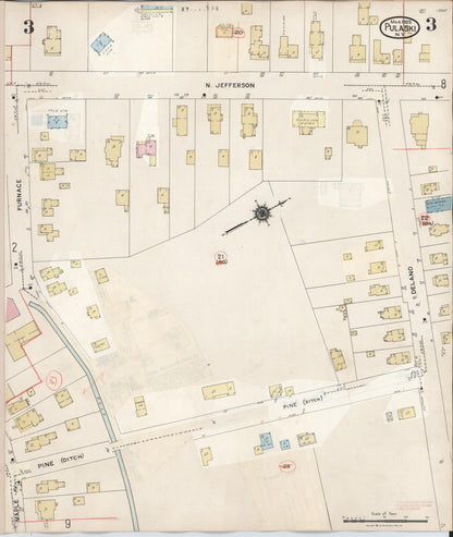 Sanborn Fire Insurance Map from Pulaski, Oswego County, New York (1959), Sheet #0003 - Complete Map Set gallery image, historic Sanborn map, vintage wall art, New York New York