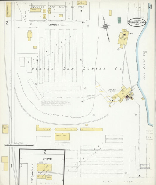 Sanborn Fire Insurance Map from Cumberland, Barron County, Wisconsin (1909), Sheet #0004 - Historic Sanborn Fire Insurance Map Print, vintage old map wall art, antique decor, genealogy gift, Wisconsin Wisconsin map