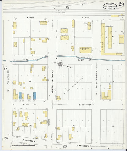 Sanborn Fire Insurance Map from Stillwater, Washington County, Minnesota (1910), Sheet #0029 - Historic Sanborn Fire Insurance Map Print, vintage old map wall art, antique decor, genealogy gift, Minnesota Minnesota map