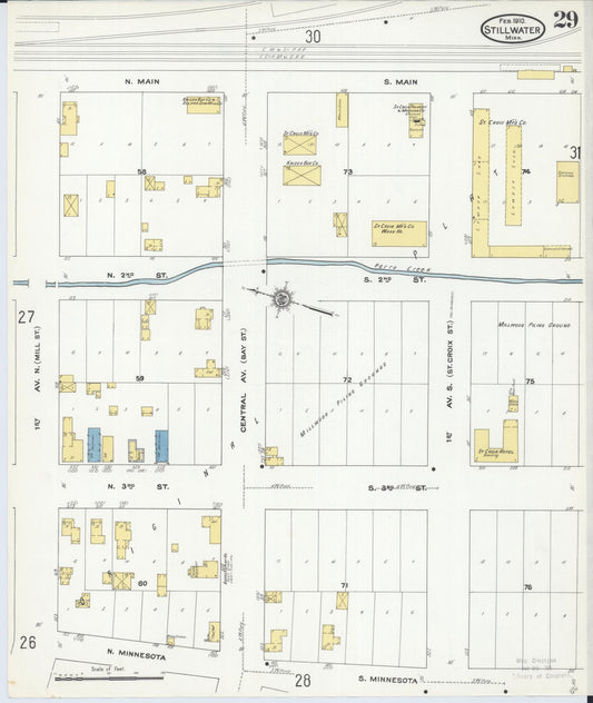 Sanborn Fire Insurance Map from Stillwater, Washington County, Minnesota (1910), Sheet #0029 - Historic Sanborn Fire Insurance Map Print, vintage old map wall art, antique decor, genealogy gift, Minnesota Minnesota map
