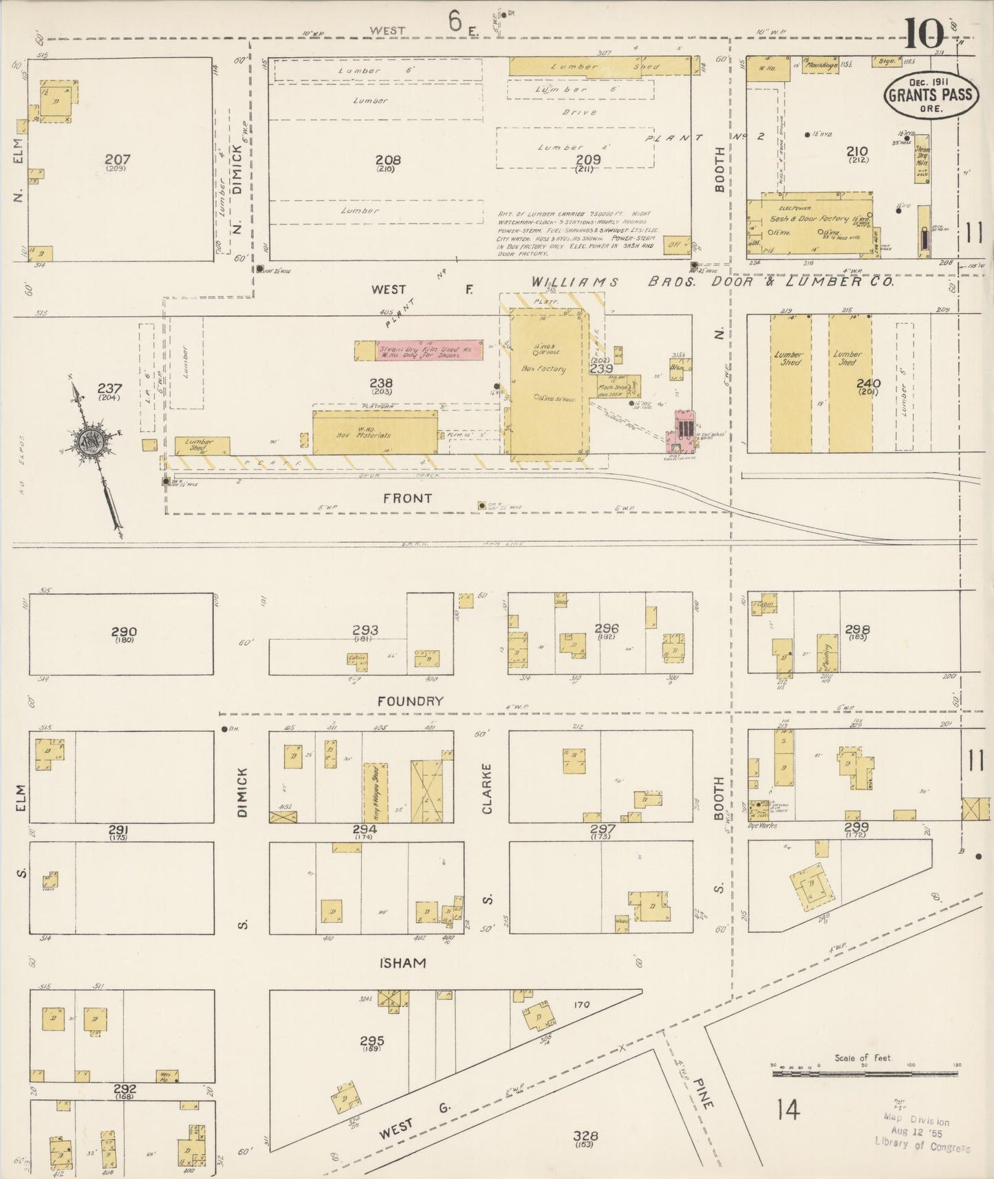 Sanborn Fire Insurance Map from Grants Pass, Josephine County, Oregon (1911), Sheet #0010 - Complete Map Set gallery image, historic Sanborn map, vintage wall art, Oregon Oregon