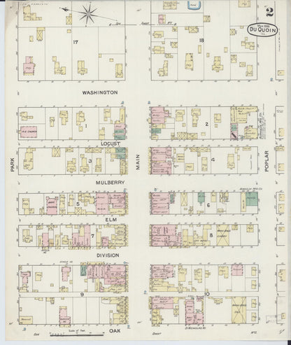 Sanborn Fire Insurance Map from Du Quoin, Perry County, Illinois (1888), Sheet #0002 - Complete Map Set gallery image, historic Sanborn map, vintage wall art, Illinois Illinois