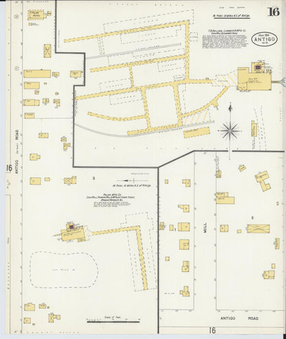 Sanborn Fire Insurance Map from Antigo, Langlade County, Wisconsin (1904), Sheet #0016 - Complete Map Set gallery image, historic Sanborn map, vintage wall art, Wisconsin Wisconsin