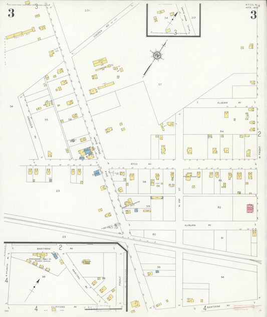 Sanborn Fire Insurance Map from Atco, Camden County, New Jersey (1933), Sheet #0003 - Historic Sanborn Fire Insurance Map Print, vintage old map wall art, antique decor, genealogy gift, New Jersey New Jersey map