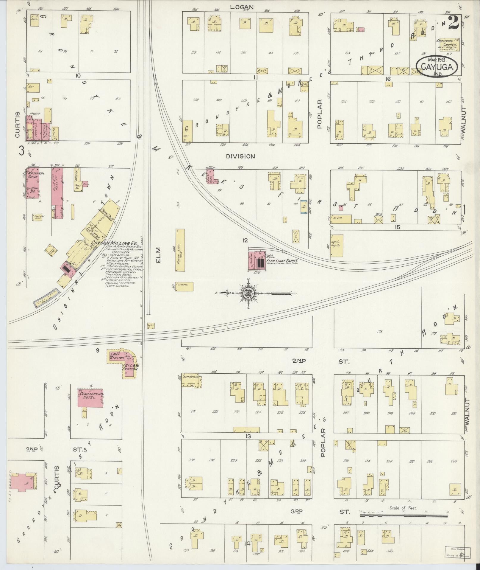 Sanborn Fire Insurance Map from Cayuga, Vermillion County, Indiana (1913), Sheet #0002 - Complete Map Set gallery image, historic Sanborn map, vintage wall art, Indiana Indiana