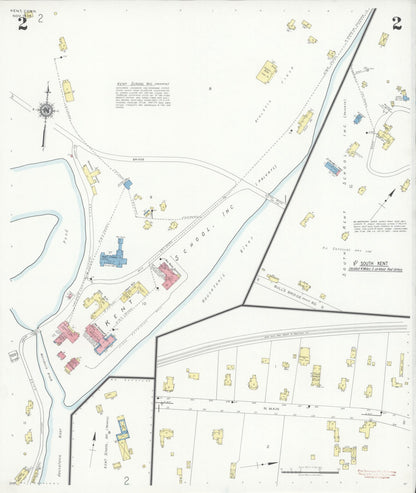 Sanborn Fire Insurance Map from Kent, Litchfield County, Connecticut (1938), Sheet #0002 - Complete Map Set gallery image, historic Sanborn map, vintage wall art, Connecticut Connecticut