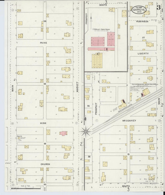 Sanborn Fire Insurance Map from Shreve, Wayne County, Ohio (1905), Sheet #0003 - Historic Sanborn Fire Insurance Map Print, vintage old map wall art, antique decor, genealogy gift, Ohio Ohio map