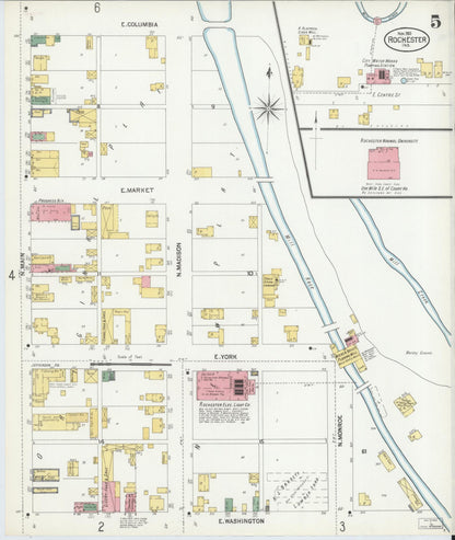 Sanborn Fire Insurance Map from Rochester, Fulton County, Indiana (1901), Sheet #0005 - Complete Map Set gallery image, historic Sanborn map, vintage wall art, Indiana Indiana