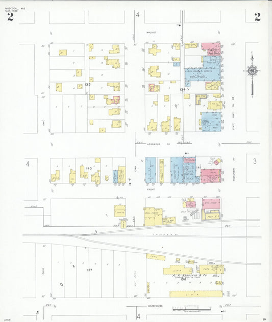 Sanborn Fire Insurance Map from Muscoda, Grant County, Wisconsin (1949), Sheet #0002 - Historic Sanborn Fire Insurance Map Print, vintage old map wall art, antique decor, genealogy gift, Wisconsin Wisconsin map