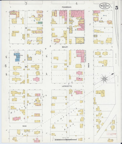 Sanborn Fire Insurance Map from Wabasha, Wabasha County, Minnesota (1902), Sheet #0005 - Complete Map Set gallery image, historic Sanborn map, vintage wall art, Minnesota Minnesota