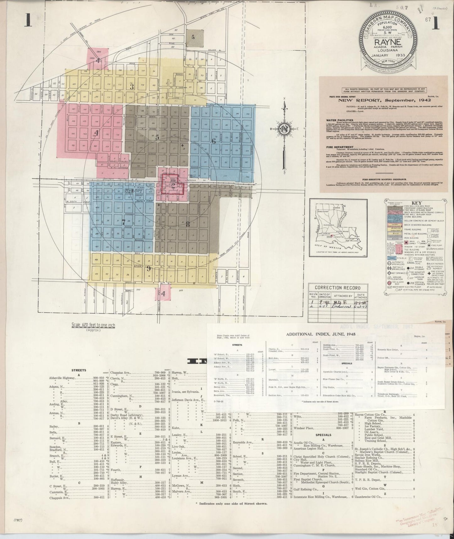 Sanborn Fire Insurance Map from Rayne, Acadia Parish, Louisiana. (1948) – Historic Sanborn Fire Insurance Map Print