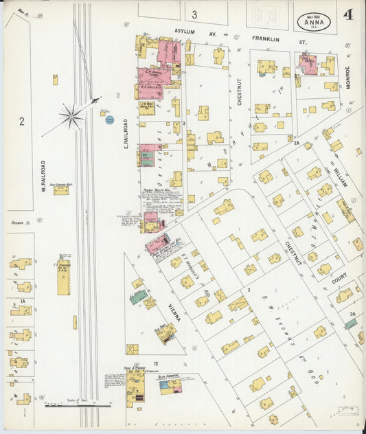 Sanborn Fire Insurance Map from Anna, Union County, Illinois (1900), Sheet #0004 - Historic Sanborn Fire Insurance Map Print, vintage old map wall art, antique decor, genealogy gift, Illinois Illinois map