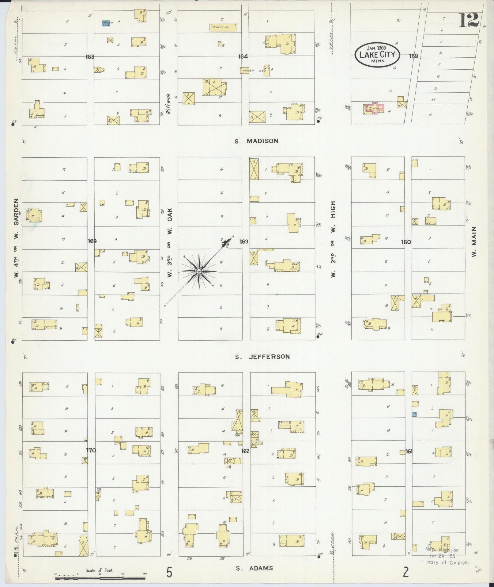 Sanborn Fire Insurance Map from Lake City, Wabasha County, Minnesota (1909), Sheet #0012 - Complete Map Set gallery image, historic Sanborn map, vintage wall art, Minnesota Minnesota