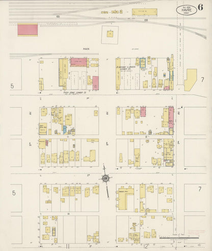 Sanborn Fire Insurance Map from Havre, Hill County, Montana (1920), Sheet #0006 - Complete Map Set gallery image, historic Sanborn map, vintage wall art, Montana Montana