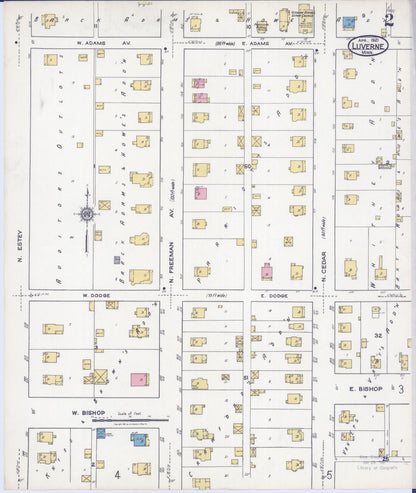 Sanborn Fire Insurance Map from Luverne, Rock County, Minnesota (1921), Sheet #0002 - Historic Sanborn Fire Insurance Map Print, vintage old map wall art, antique decor, genealogy gift, Minnesota Minnesota map