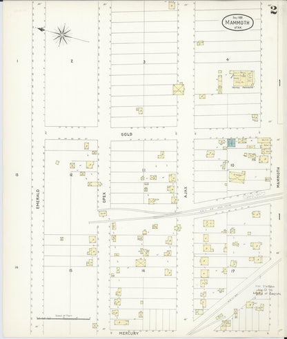 Sanborn Fire Insurance Map from Mammoth, Juab County, Utah (1898), Sheet #0002 - Complete Map Set gallery image, historic Sanborn map, vintage wall art, Utah Utah