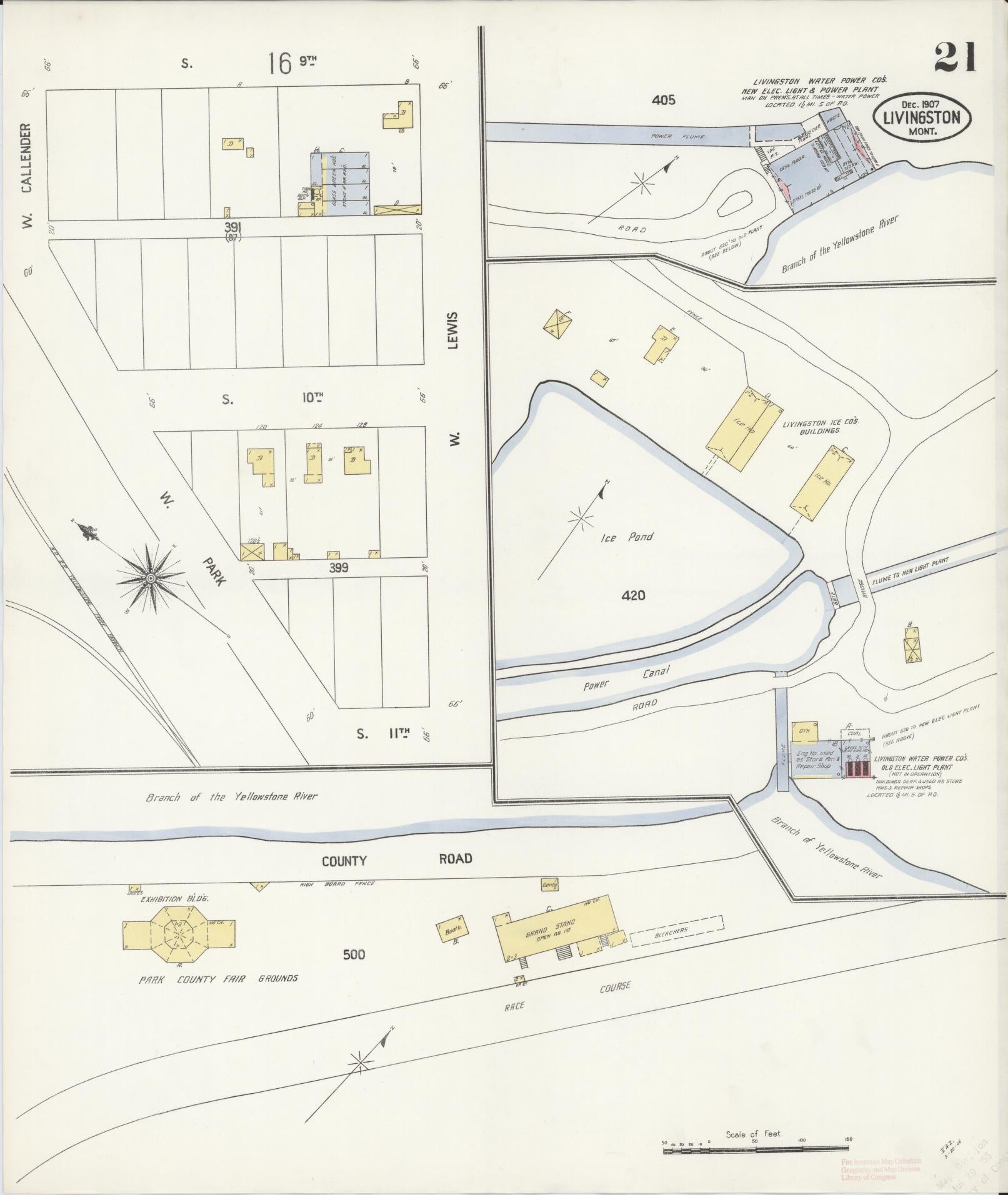 Sanborn Fire Insurance Map from Livingston, Park County, Montana (1907), Sheet #0021 - Complete Map Set gallery image, historic Sanborn map, vintage wall art, Montana Montana