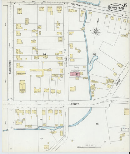 Sanborn Fire Insurance Map from Hempstead, Nassau County, New York (1892), Sheet #0006 - Complete Map Set gallery image, historic Sanborn map, vintage wall art, New York New York