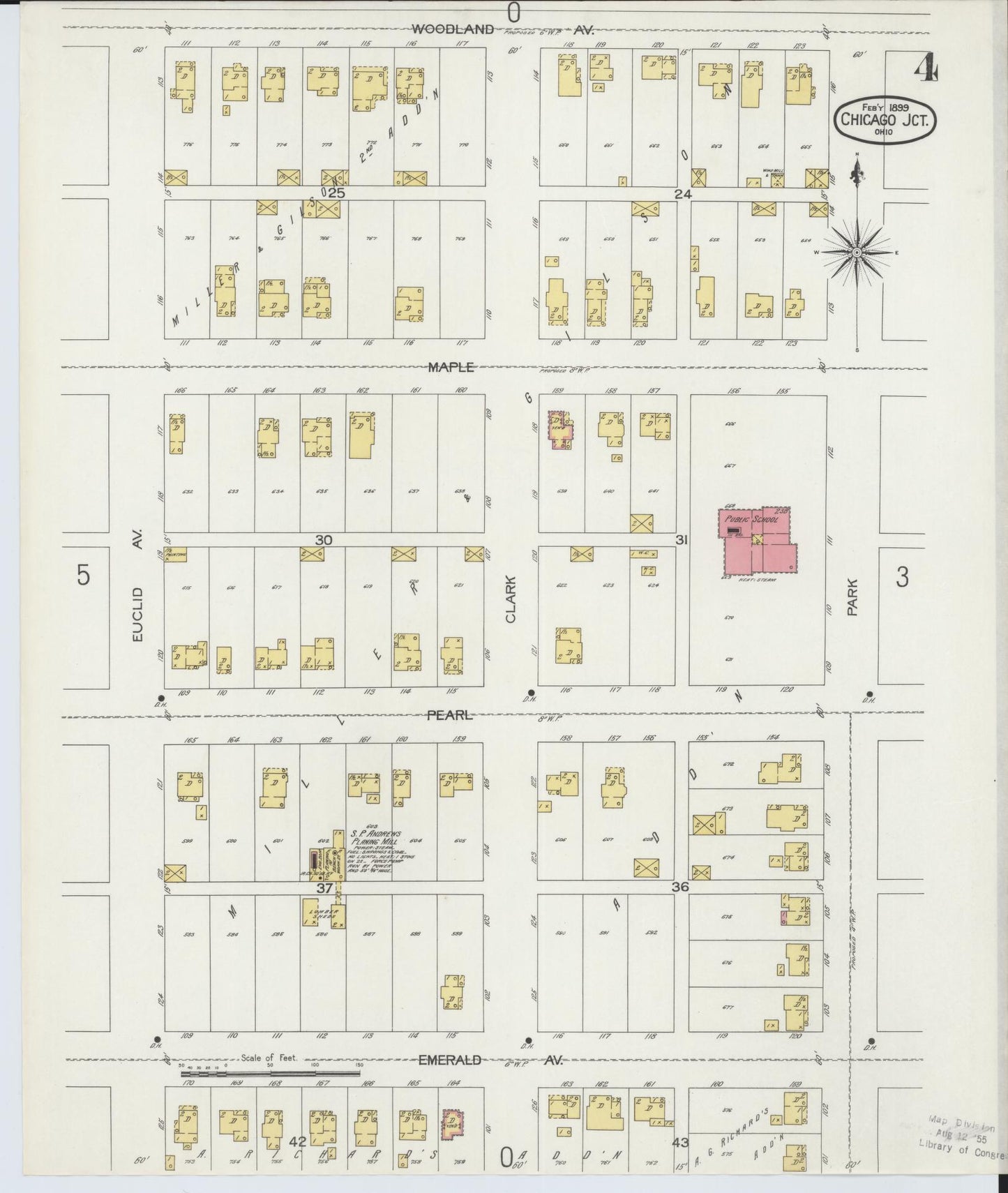 Sanborn Fire Insurance Map from Chicago Junction, Huron County, Ohio (1899), Sheet #0004 - Historic Sanborn Fire Insurance Map Print, vintage old map wall art, antique decor, genealogy gift, Ohio Ohio map